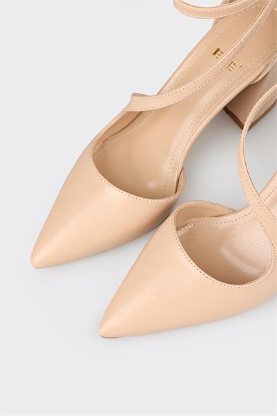 Elle Shoes Naturel Kadın Topuklu Ayakkabı