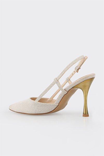 Elle Shoes Ekru Kadın Topuklu Ayakkabı