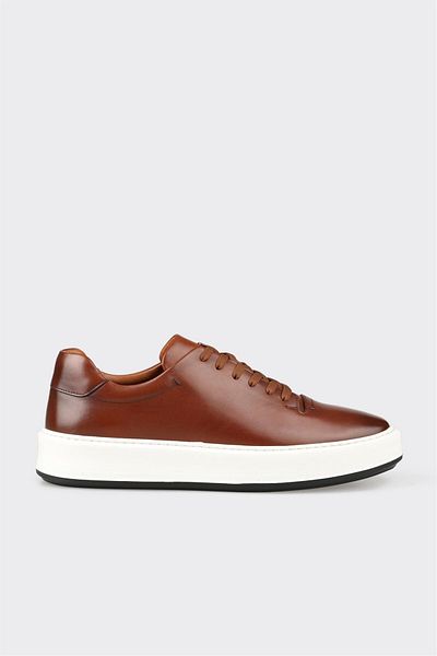 Elle Shoes Tan Leather Men's Casual Shoes