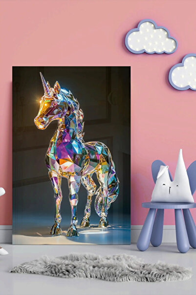 bds art sanatı evinize taşır Kozmik Unicorn Cam Tablo