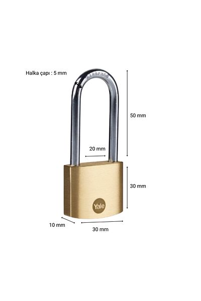 Yale 30 Mm Wide Brass Hanging Long Hook Lock