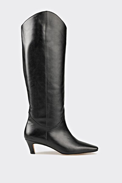 Elle Shoes Siyah Deri Kadın Çizme