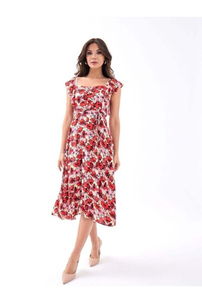 Pazarcan 5370 فستان-أحمر