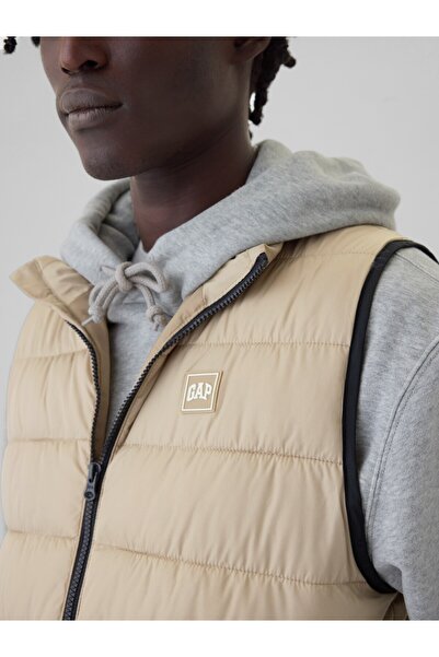 GAP Erkek Bej Gap Logo ColdControl Puffer Şişme Yelek