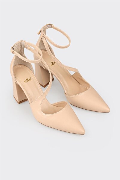 Elle Shoes Naturel Kadın Topuklu Ayakkabı