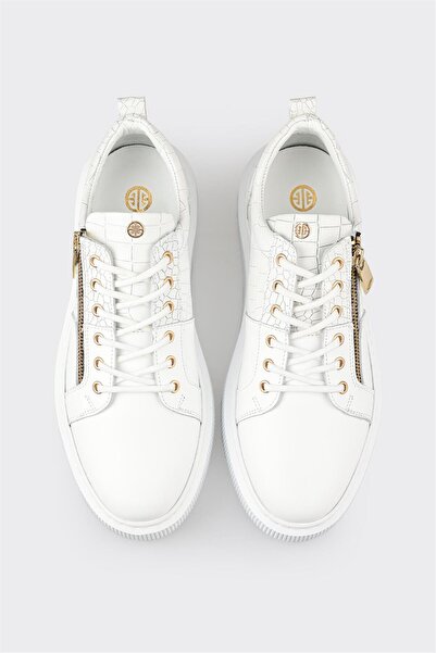 Elle Shoes Beyaz Deri Erkek Spor Ayakkabı