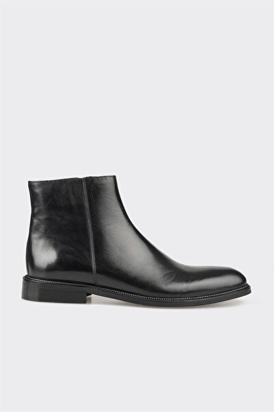 Elle Shoes Siyah Deri Erkek Klasik Bot
