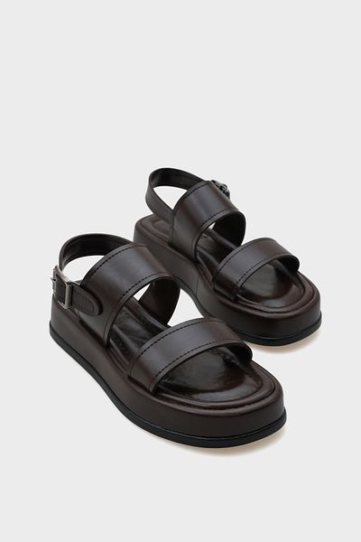 Capone Outfitters Sandale de damă confortabile cu toc cu pană cu o singură curea Marris