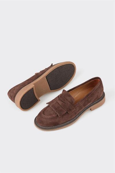Elle Shoes Brown Leather Women's Loafer