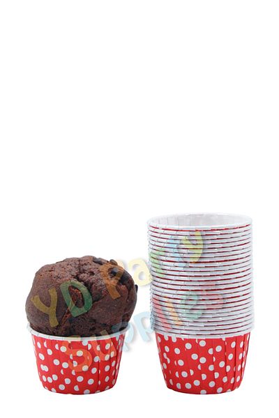 Yusuf Dirik YD Party Supplies Red Polka Dot Muffin Cake Mold 50 Pieces 50x39