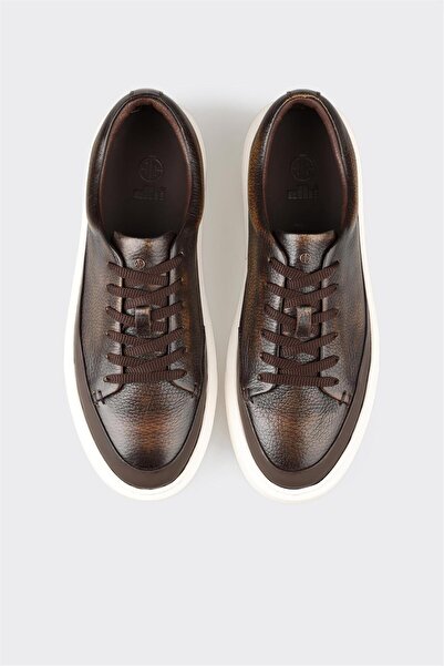 Elle Shoes Brown Leather Men's Casual Shoes