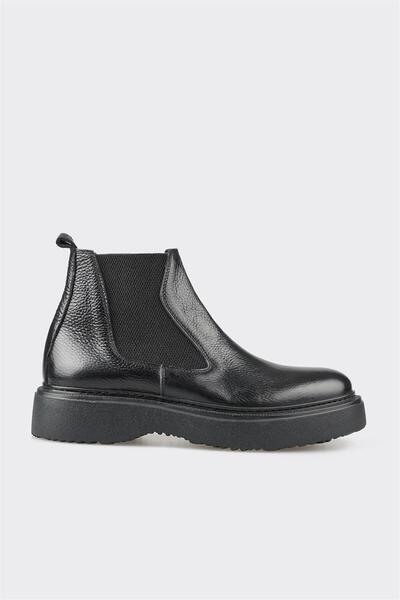 Elle Shoes Siyah Deri Erkek Günlük Bot