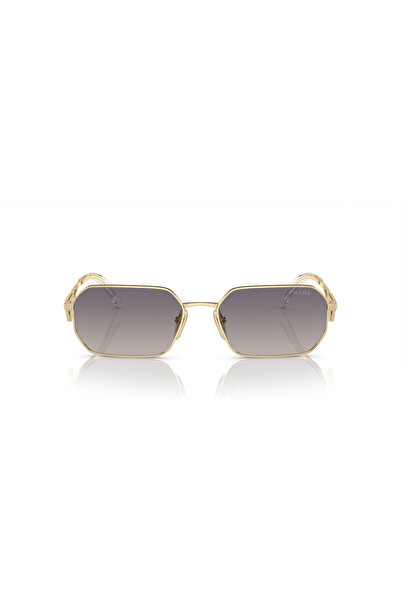 Prada Woman Irregular Sunglasses- Pr A51s - Lense Size:58mm - Pale Gold