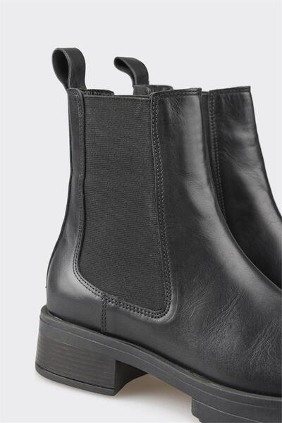 Elle Shoes Siyah Deri Kadın Günlük Bot
