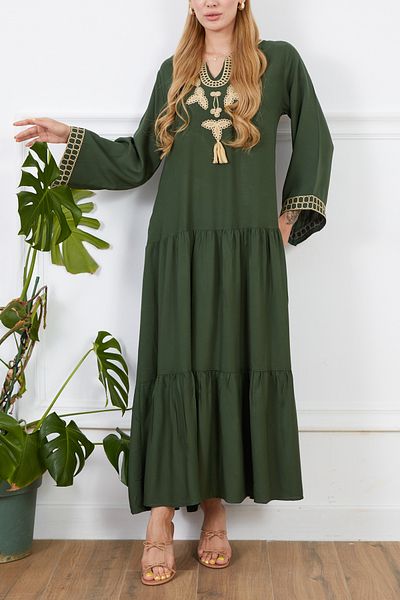 DPARİS Rochie din viscoză brodata cu croiala largă