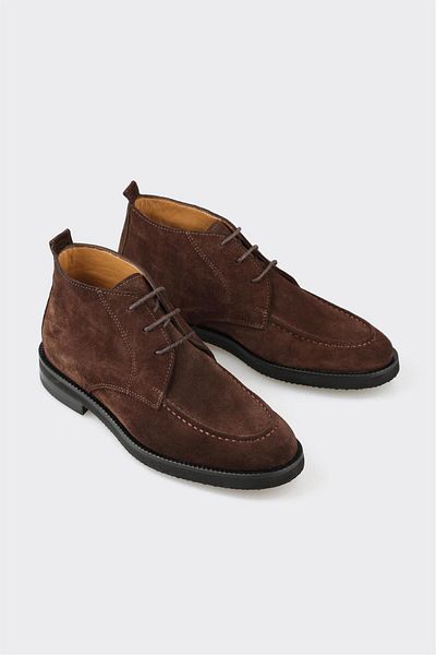 Elle Shoes Καφέ Δερμάτινες Γυναικείες Κλασικές Μπότες