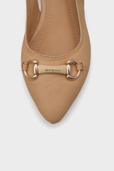 Capone Outfitters Balerini de damă Bobby din piele naturală cu vârf ascuțit și cataramă cu spatele deschis