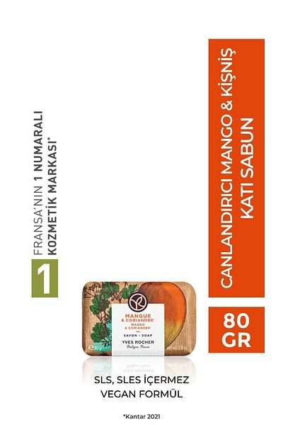 Yves Rocher Solid Soap - Refreshing Mango Coriander - 80g-50316