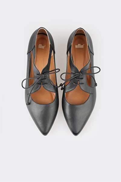 Elle Shoes Black Leather Women's Casual Shoes