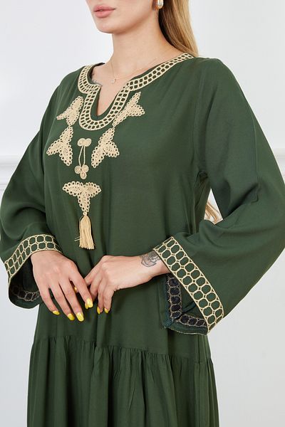 DPARİS Rochie din viscoză brodata cu croiala largă