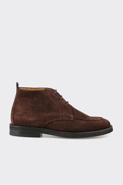 Elle Shoes Καφέ Δερμάτινες Γυναικείες Κλασικές Μπότες