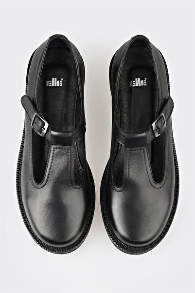 Elle Shoes Black Leather Women's Casual Shoes