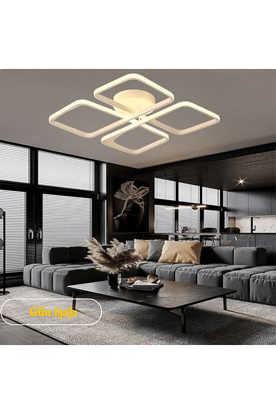 neeko Novem 80W Daylight Led Chandelier |   White Case Plafonier |   45X45 cm – Modern and Stylish Design