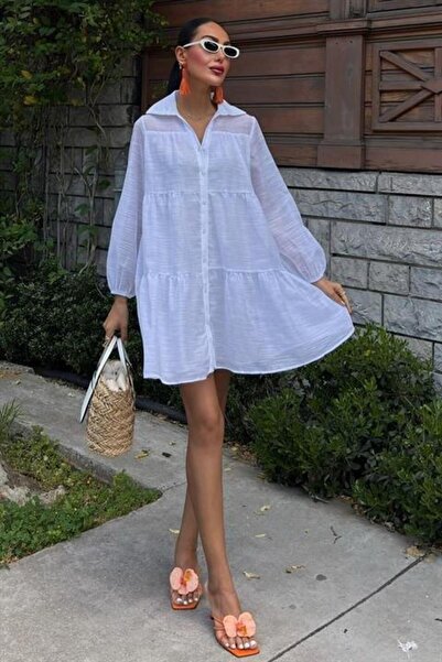 Lijuri Shirt Collar Pleated Dress 2898