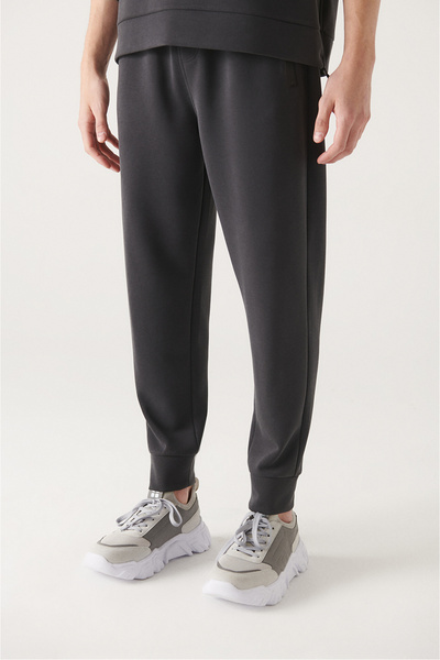Avva Pantaloni de trening antracit Soft Touch pentru bărbați A22y3435
