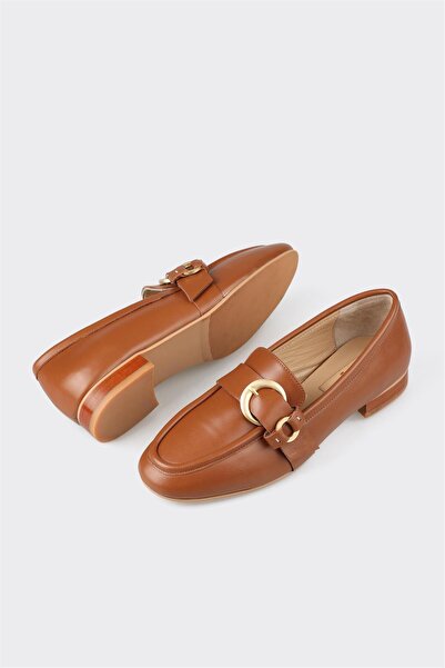 Elle Shoes Tan Leather Women's Casual Shoes