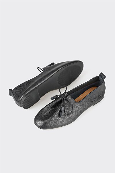 Elle Shoes Siyah Deri Kadın Günlük Ayakkabı