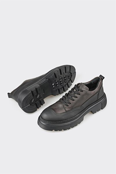 Elle Shoes Black Leather Men's Casual Shoes