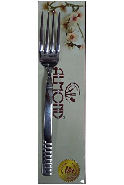 Almond Platin Sade 12 Adet Yemek Çatalı 18/10 Paslanmaz Çelik