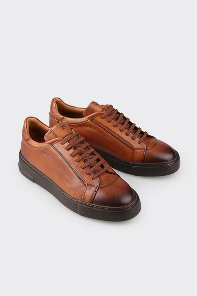 Elle Shoes Tan Leather Men's Casual Shoes