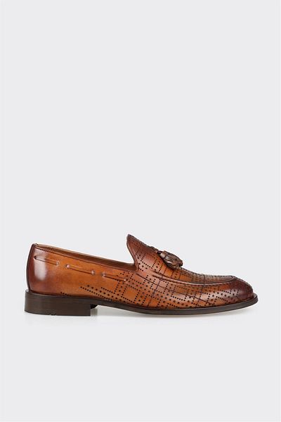 Elle Shoes Tan Leather Men's Loafer
