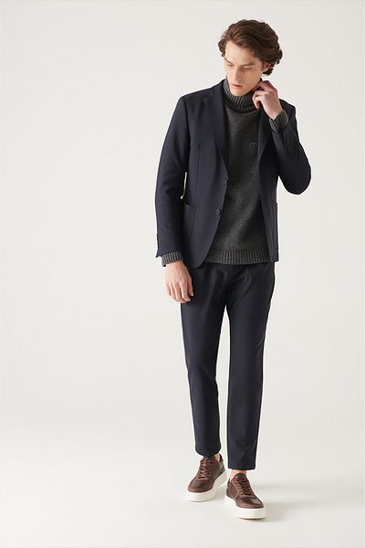 Avva Ανδρικό κοστούμι και παντελόνι Navy Blue - Υδατοαπωθητικό ύφασμα A22y3007