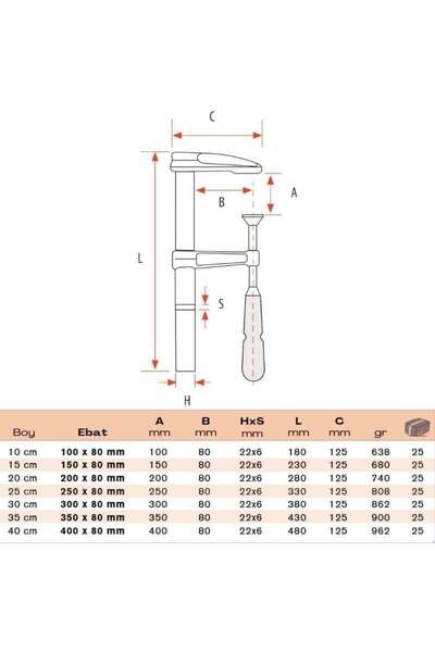 BULUT Küçük Işkence Döküm 30 Cm 300x80mm