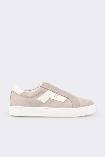 Elle Shoes Beige Leather Men's Sports Shoes