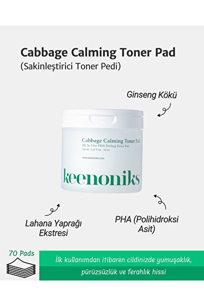 Keenoniks Cabbage Calming Toner Pad (Sakinleştirici Toner Pedi)