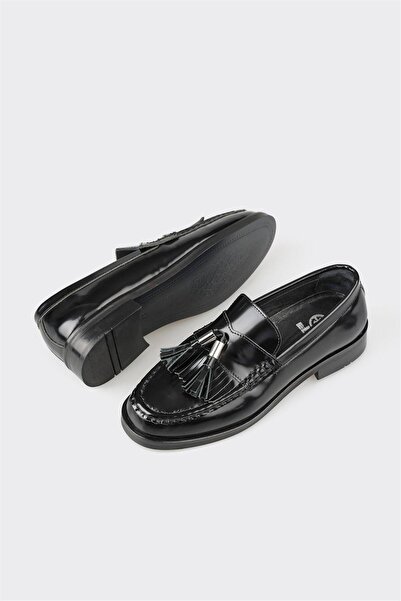 Elle Shoes Siyah Deri Kadın Günlük Ayakkabı