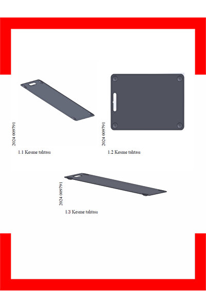 CGS Home 2 Adet (Küçük Boy)Paslanmaz Çelik Kesme Tahtası (Gömme AYAKLI)(304 Kalite) -®- Antibakteriyel