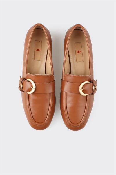 Elle Shoes Tan Leather Women's Casual Shoes