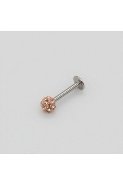 MAZEN Zirkon Taşlı Piercing | 8 Mm Kapuçino | Kararmaz Çelik | Kıkırdak Tragus Dudak | Tek Toplu