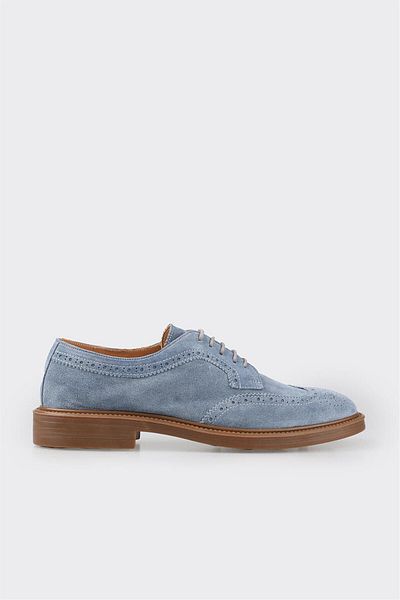 Elle Shoes Blue Leather Men's Casual Shoes