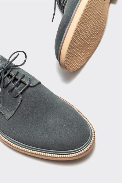 Elle Shoes Gri Deri Erkek Günlük Ayakkabı