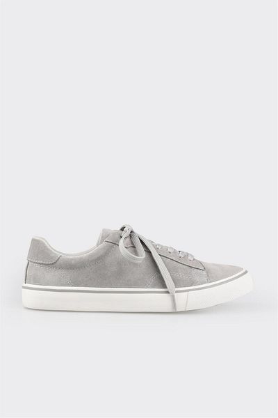 Elle Shoes Gray Leather Men's Sports Shoes