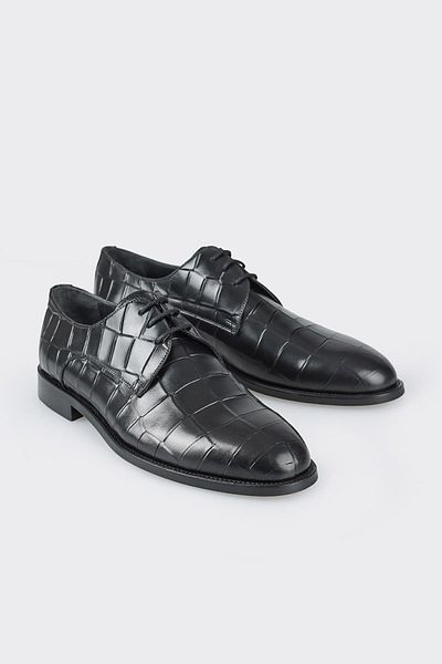 Elle Shoes Black Leather Men's Classic Shoes