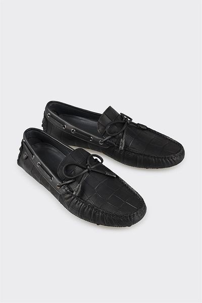 Elle Shoes Black Leather Men's Casual Shoes