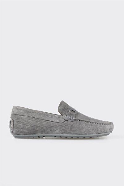 Elle Shoes Gri Deri Erkek Günlük Ayakkabı