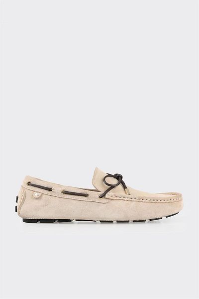 Elle Shoes Beige Leather Men's Casual Shoes